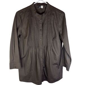 Sak’s  Fifth Avenue Threads Women’s Chocolate Brown‎ Poet Shirt Cotton Size 8